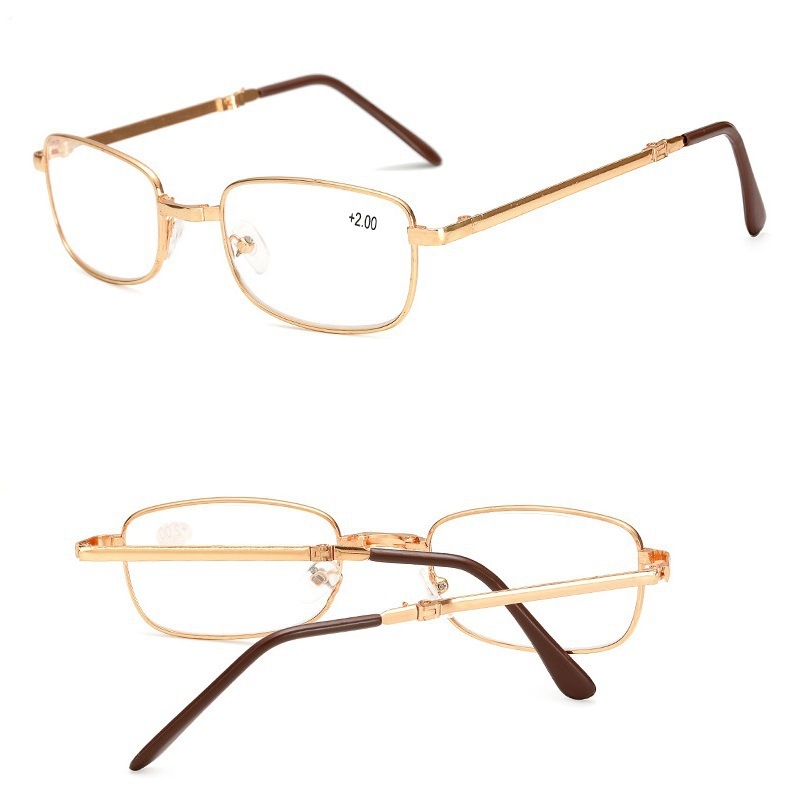 Unisex naočale za čitanje s kovnim okvirom, sklopne, leće od smole, antiradiacijska zaštita, multifokalne, cijeli okvir, dvostruka upotreba udaljenost/blizina