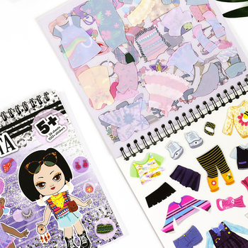 Mados eskizų lipdukų rinkinys — Prekės ženklas Praise, Skandinaviškas stilius, Spauda, Klijuojamas, IP leidimas: Ne