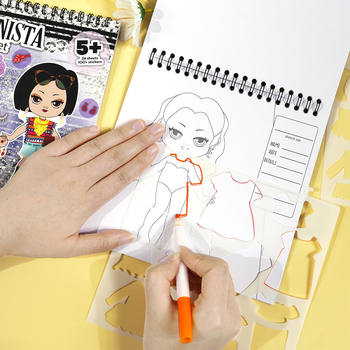 Mados eskizų lipdukų rinkinys — Prekės ženklas Praise, Skandinaviškas stilius, Spauda, Klijuojamas, IP leidimas: Ne