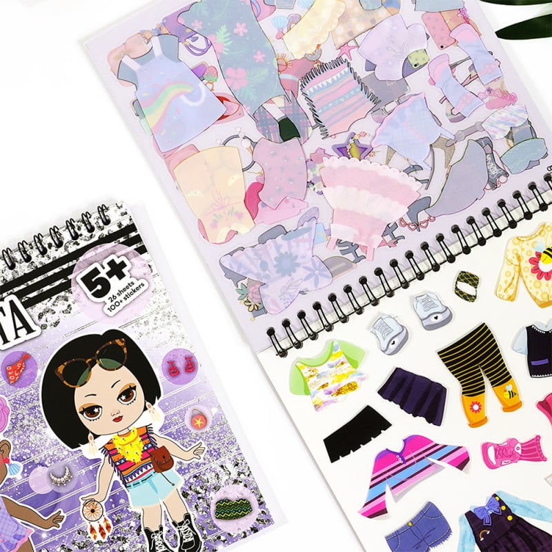 Mados eskizų lipdukų rinkinys — Prekės ženklas Praise, Skandinaviškas stilius, Spauda, Klijuojamas, IP leidimas: Ne