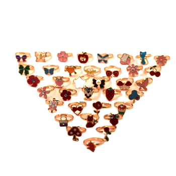 Lydinio žiedų rinkinys vaikams – 36 vnt., The Crown serija, elektroplatinavimas