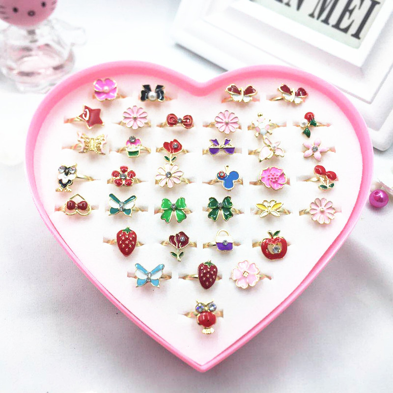 Lydinio žiedų rinkinys vaikams – 36 vnt., The Crown serija, elektroplatinavimas