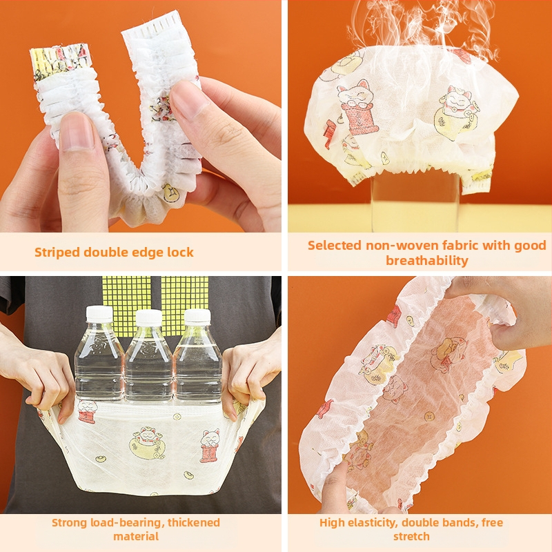 Vienreizējie apavu pārsegi no nešķīsto netkanā materiāla, biezināti, ar karikatūras druku, iekšējai lietošanai; logotipa druka pieejama