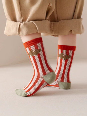 Dječje čarape srednje visine, s mrežastim uzorkom, 75% češljana pamuk, unisex, za sve sezone