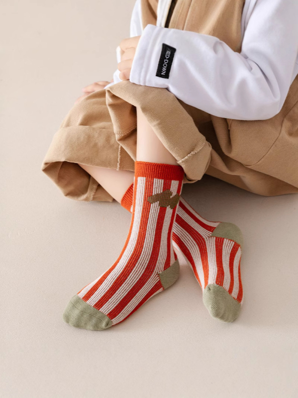 Dječje čarape srednje visine, s mrežastim uzorkom, 75% češljana pamuk, unisex, za sve sezone