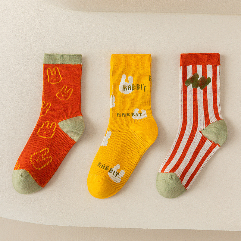 Dječje čarape srednje visine, s mrežastim uzorkom, 75% češljana pamuk, unisex, za sve sezone