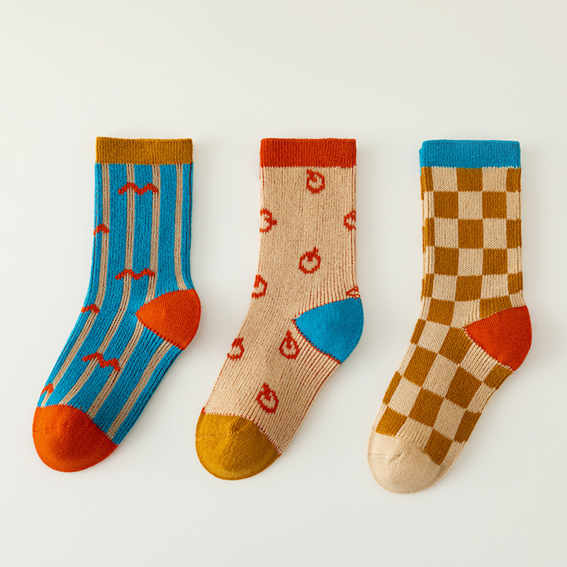 Dječje čarape srednje visine, s mrežastim uzorkom, 75% češljana pamuk, unisex, za sve sezone