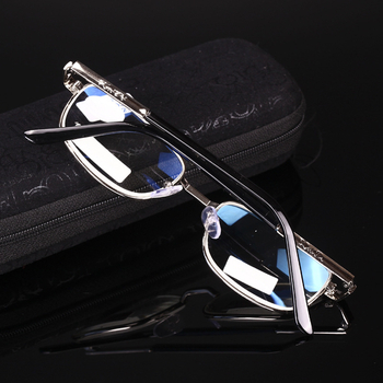 Naočale za čitanje s metalnim okvirom i lećama od smole, zaštita od plavog svjetla, kvadratni puni okvir, unisex, kompatibilno s kratkovidnošću