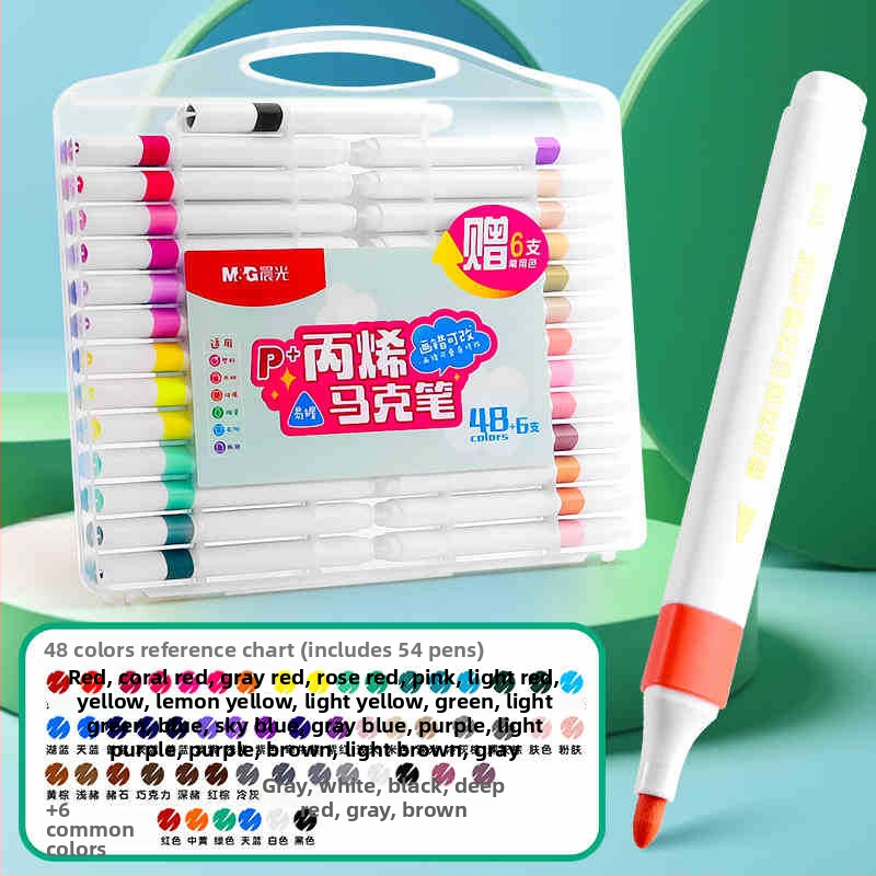 Akrüülmarker pliiats lastele ja õpilastele, Morning light, mudel T80C4, sobiv akvarellidele, stackable