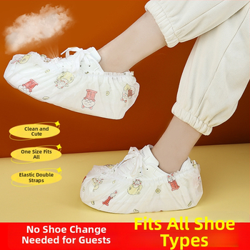 Vienkartiniai neaustų audinių apavo uždangalai, 50 vnt., dulkėms atsparūs ir neslystantys, namų naudojimui.