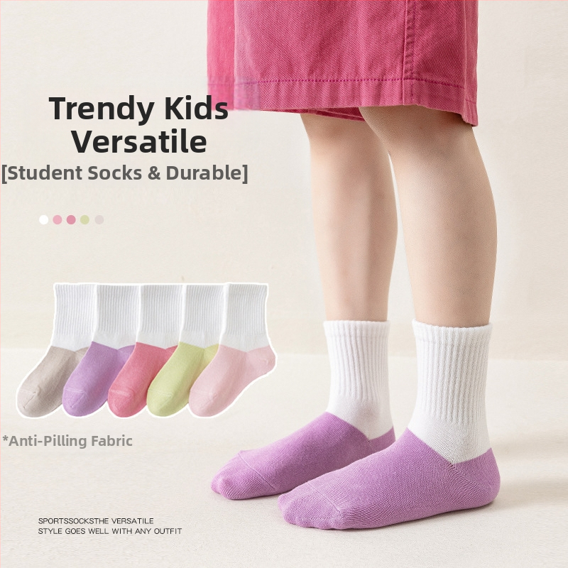 Laste poiste sokid kuni sääreni, puuvillased, hingavad, niiskust imavad, plokk-muster, 3–8 aastat