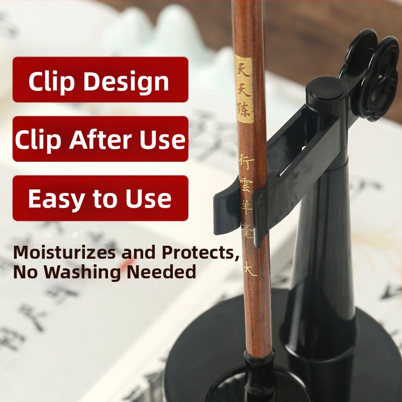 Daugiafunkcinis vienkartinis rašiklio laikiklis su anti-džiovinimo šepetėliu, drėkinanti rašiklis, kišenė su kilpa — plastikas, modelis 11, prekė: Tt/daily practice, logotipo spausdinimas, pritaikymas