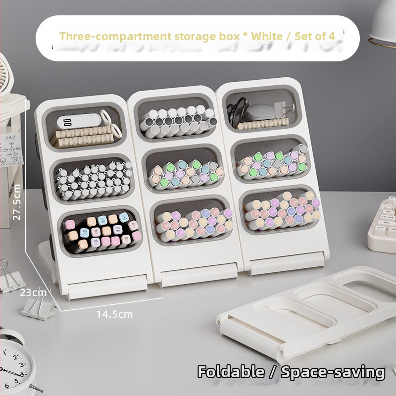 Touchmark Naji seeria - kallutatud pliiatsihoidja, plastikust ruudukujuline lauaorganisaator