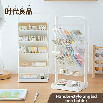 SD-3886 Ruutja plastist kirjutusvahendi hoidja kaldu läbipaistva disainiga – Suur maht, Mitmekülgne lauaorganisaator, Logo trükkimine, Kohandamine