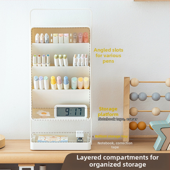 SD-3886 Ruutja plastist kirjutusvahendi hoidja kaldu läbipaistva disainiga – Suur maht, Mitmekülgne lauaorganisaator, Logo trükkimine, Kohandamine