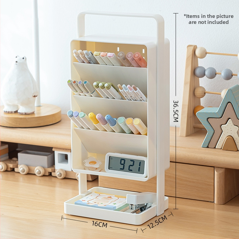 SD-3886 Ruutja plastist kirjutusvahendi hoidja kaldu läbipaistva disainiga – Suur maht, Mitmekülgne lauaorganisaator, Logo trükkimine, Kohandamine