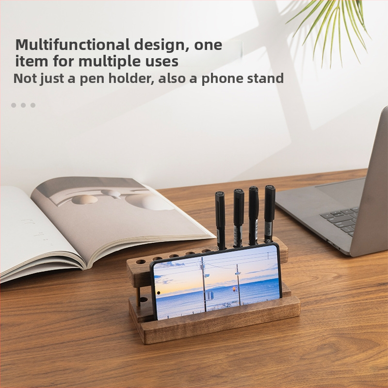 Medinis rašiklių ir šepetėlių laikiklis, arbatos ceremonijos stovas — Modelis 8044; Medžiaga: medis; Tinka dovanai: gimtadienis, apdovanojimas