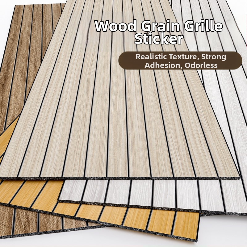 PET materjalist 3D puidust tekstuuriga seina kleebis, ise-kleepuv, veekindel ja niiskuskindel, 1 tk, sobib elutoa ja kontori interjööri jaoks