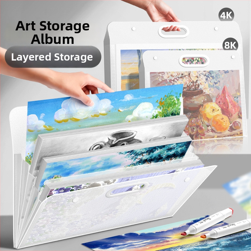 Meno darbų laikymo albumas, iš plastiko, modelis LZ-DCHC, prekės ženklas Good, 4 puslapiai, logotipo spausdinimas: Taip