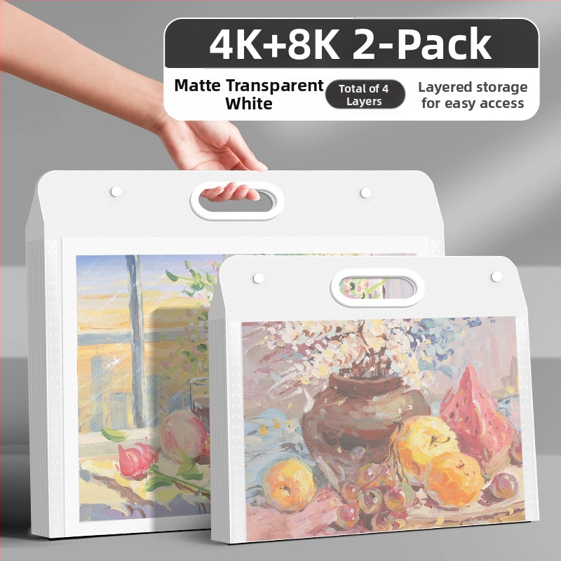 Meno darbų laikymo albumas, iš plastiko, modelis LZ-DCHC, prekės ženklas Good, 4 puslapiai, logotipo spausdinimas: Taip