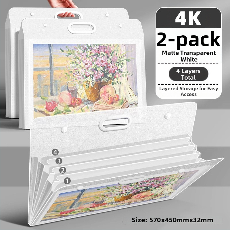 Meno darbų laikymo albumas, iš plastiko, modelis LZ-DCHC, prekės ženklas Good, 4 puslapiai, logotipo spausdinimas: Taip