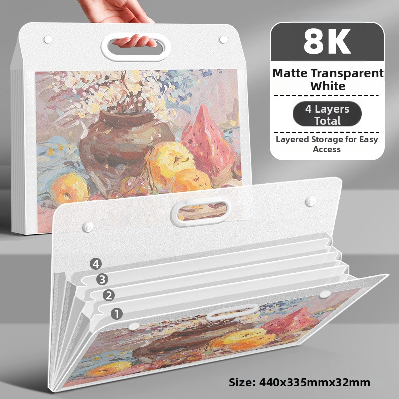 Meno darbų laikymo albumas, iš plastiko, modelis LZ-DCHC, prekės ženklas Good, 4 puslapiai, logotipo spausdinimas: Taip