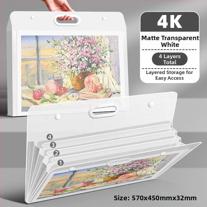 Meno darbų laikymo albumas, iš plastiko, modelis LZ-DCHC, prekės ženklas Good, 4 puslapiai, logotipo spausdinimas: Taip