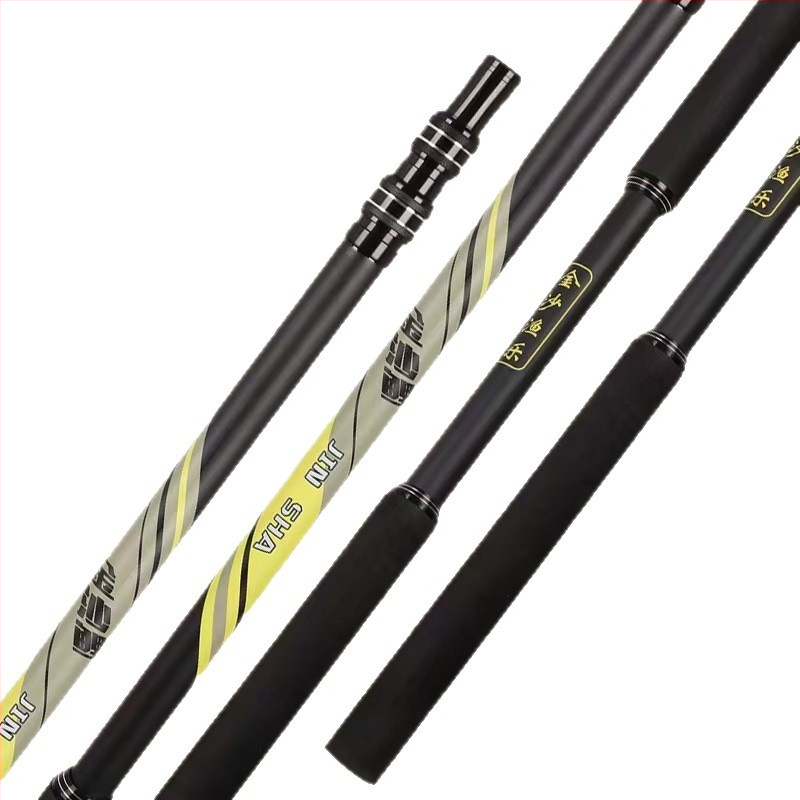 Oglekļa zvejas tīkla stienis ar dubulto rokturi, regulējams garums