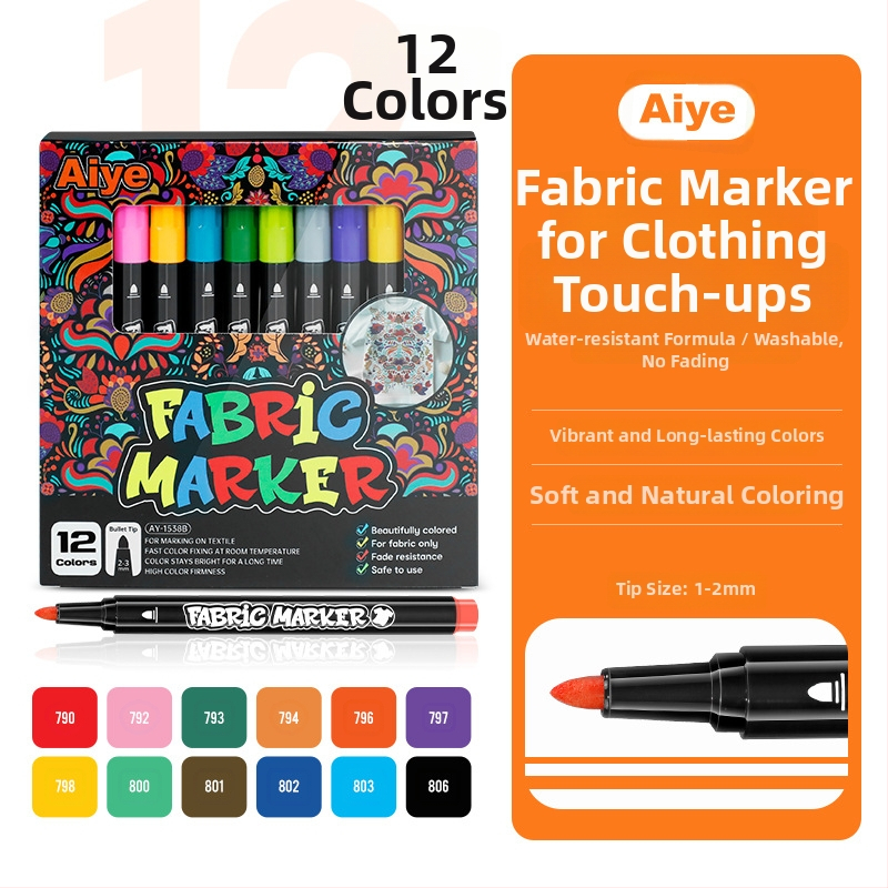 Textilný marker – vodotesný, nevybledne, umývateľný, pre DIY maľovanie na textíliách