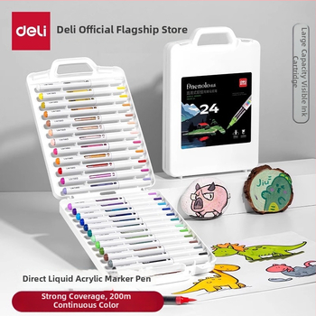 Deli otse vedela akrüülmarker, pehme otsaga, suure mahutavusega, õpilastele ja kunstile