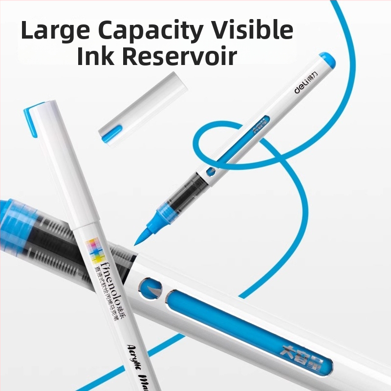 Deli otse vedela akrüülmarker, pehme otsaga, suure mahutavusega, õpilastele ja kunstile