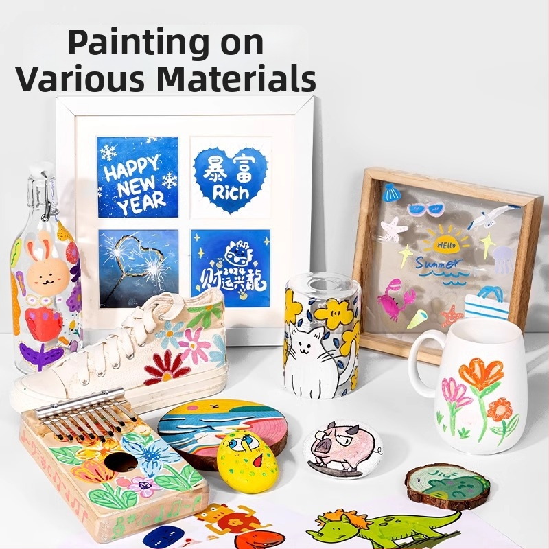 Deli otse vedela akrüülmarker, pehme otsaga, suure mahutavusega, õpilastele ja kunstile