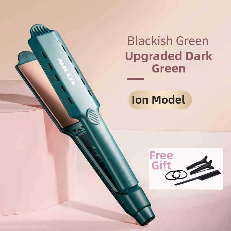 AUX/OX dviejų funkcijų plaukų tiesinimo ir garbanojimo žnyplės su turmalino keramikos plokštelėmis, šildymo laidininko skersmuo virš 31 mm, 220 V, 73 W, laidinis