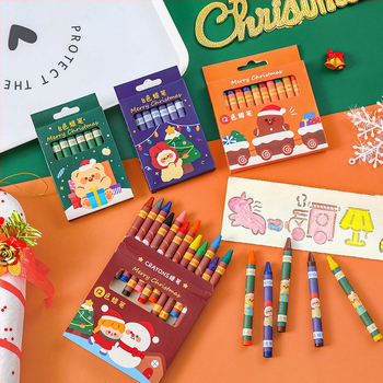 Cartoon Christmas Crayon Set A1812 – plastmassist korpus, peamine otstarve: joonistamine ja graffiti, Mudel: A1812, IP-luba: Jah (Art Wenchuang)