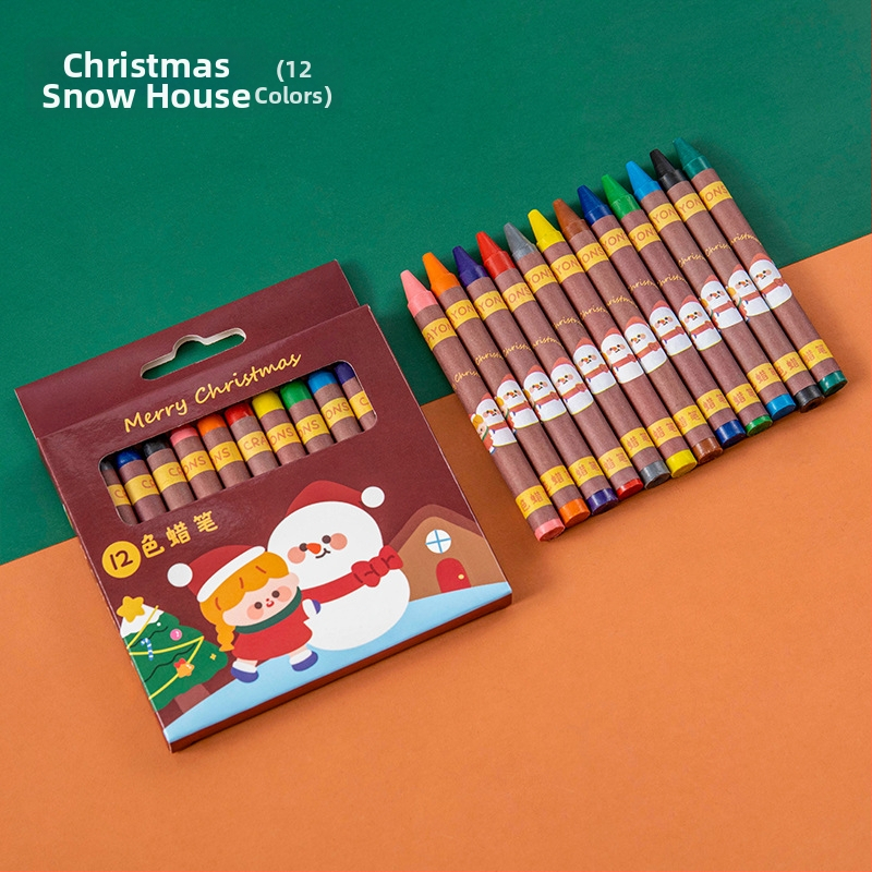 Cartoon Christmas Crayon Set A1812 – plastmassist korpus, peamine otstarve: joonistamine ja graffiti, Mudel: A1812, IP-luba: Jah (Art Wenchuang)