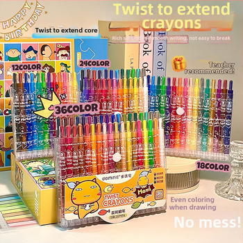 Vaha kriidide komplekt, 36 värvi, pestav lastele, mudel 0579, seeria 0579, plastikust korpus, bränd Believe in harmony