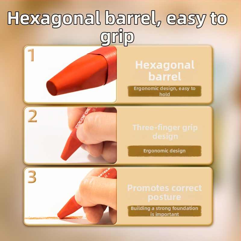 Deli aliejiniai pastelės vaikams – Modelis 72070, pie tapybos, apvalus galiukas, be importo