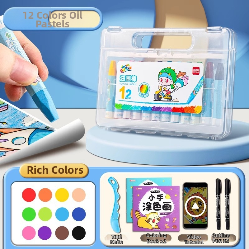 Детски маслени пастели HM856, серия Little Artist, пластмасов корпус, въртящ се връх, нето тегло 355 г