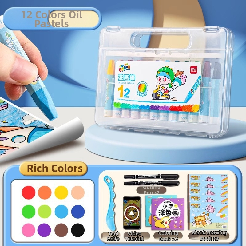 Детски маслени пастели HM856, серия Little Artist, пластмасов корпус, въртящ се връх, нето тегло 355 г