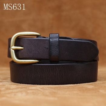 Valódi bőr öv réz csattal, tűcsattal, első réteg tehénbőrből, szélesség 2–4 cm