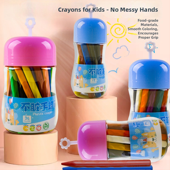 Plastmassa värvipliiatsid joonistamiseks — Qianhui ddlb, Non-dirty Hand seeria, silindriline pakk, pestav