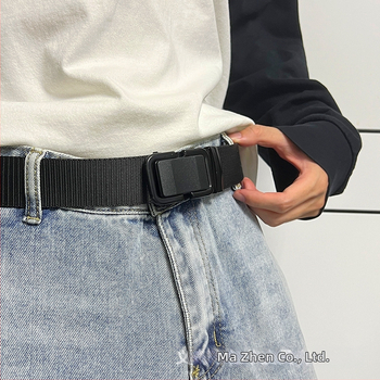 Nylonový taktický opasok s kovovou prackou a zapínaním na sponu, unisex pre mládež a študentov vojenského výcviku