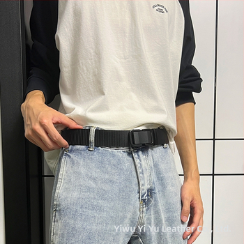 Nylonový taktický opasok s kovovou prackou a zapínaním na sponu, unisex pre mládež a študentov vojenského výcviku