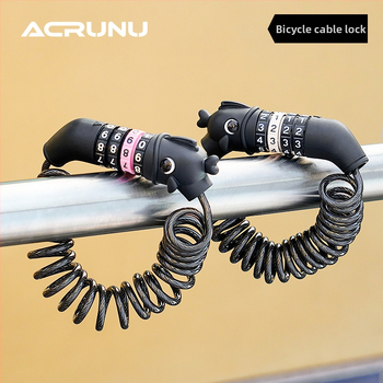 ACRUNU jalgratta paroolilukk terase kabeliga - kompaktne ja kaasaskantav; PVC + kõrge tugevusega terasest kabel; kaal 100 g; ei kriimusta värvi