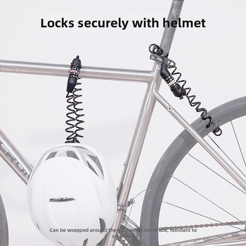 ACRUNU jalgratta paroolilukk terase kabeliga - kompaktne ja kaasaskantav; PVC + kõrge tugevusega terasest kabel; kaal 100 g; ei kriimusta värvi