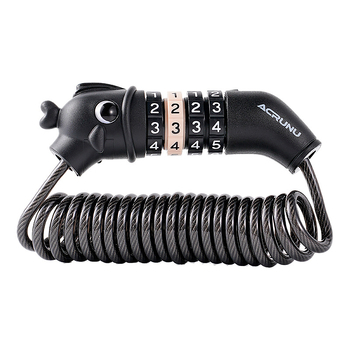 ACRUNU jalgratta paroolilukk terase kabeliga - kompaktne ja kaasaskantav; PVC + kõrge tugevusega terasest kabel; kaal 100 g; ei kriimusta värvi