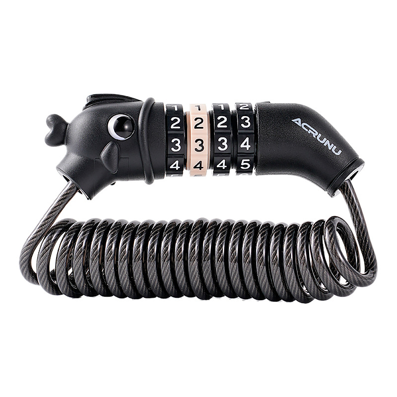 ACRUNU jalgratta paroolilukk terase kabeliga - kompaktne ja kaasaskantav; PVC + kõrge tugevusega terasest kabel; kaal 100 g; ei kriimusta värvi