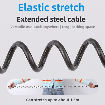 Kodo kabelių užraktas šalmams ir bagažui — skaitmeninis užraktas, cinko lydinio plieninis kabelis, Model Code Cable Lock, Šiuolaikinis minimalistinis stilius