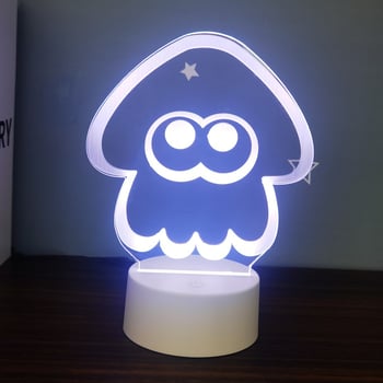 3D polip alakú éjjeli lámpa, akril árnyékolóval, érintéses kapcsolóval, konnektoros tápellátás