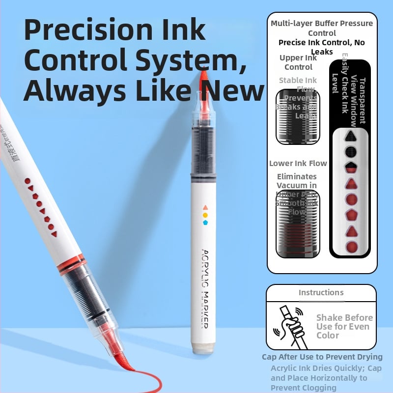 HM168 Meki akrilni marker, izravna tekuća tinta, pogodan za studentsko crtanje, umjetnički kist, akvarel, može se nanositi slojevito
